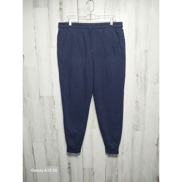 Puma Sweatpants Men’s Size Large Dark Blue Jogger Drawstring Pockets Athleisure - Picture 1 of 8